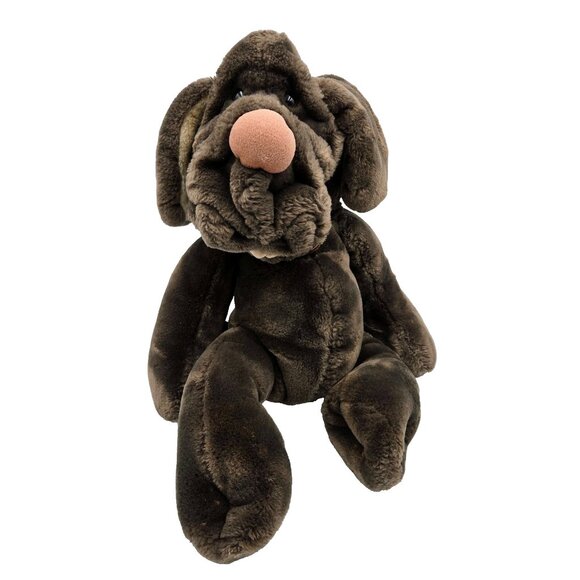 Vintage 1981 Wrinkles Dog Hand Puppet 18” Plush The Heritage Collection Ganz - Picture 1 of 12